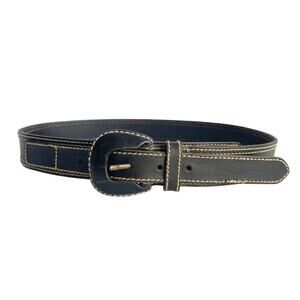Vintage Black‎ Leather Belt Wide Ranger Style CW Clifford & Willis Womens S / M 6512L - 1.5 main image 2